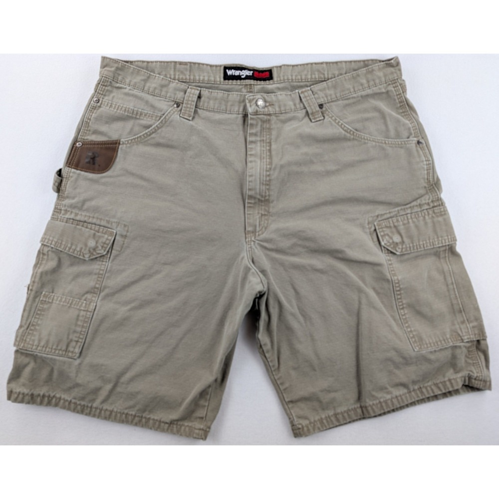 Wrangler Riggs Workwear Men 40 Khaki Cotton Ripstop Cargo Shorts‎ 3W360BR